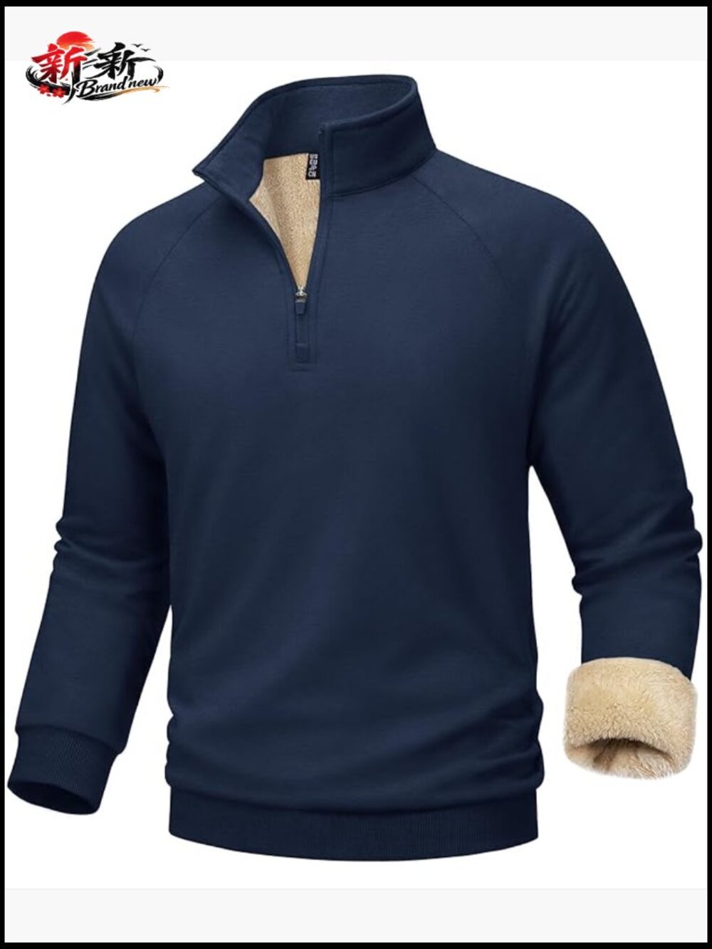 Men's 1/4 Zip Pullover Sherpa Fleece Lined Sweatshirt Midweight Winter Thick